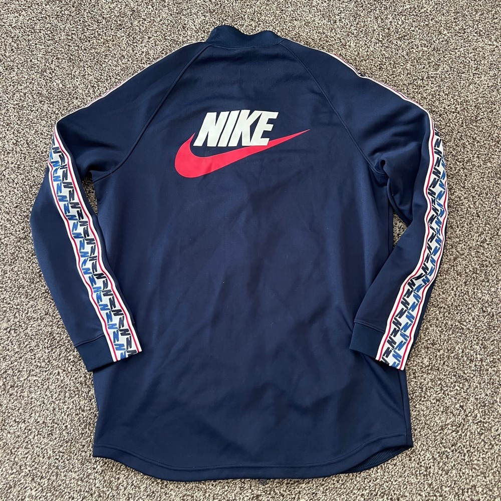 VTG Nike Sportswear Logo Full Zip Blue Track Jacket Size Medium Retro 90's Y2K